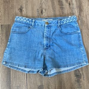 Topshop Moto Braided Jean Shorts sz 10